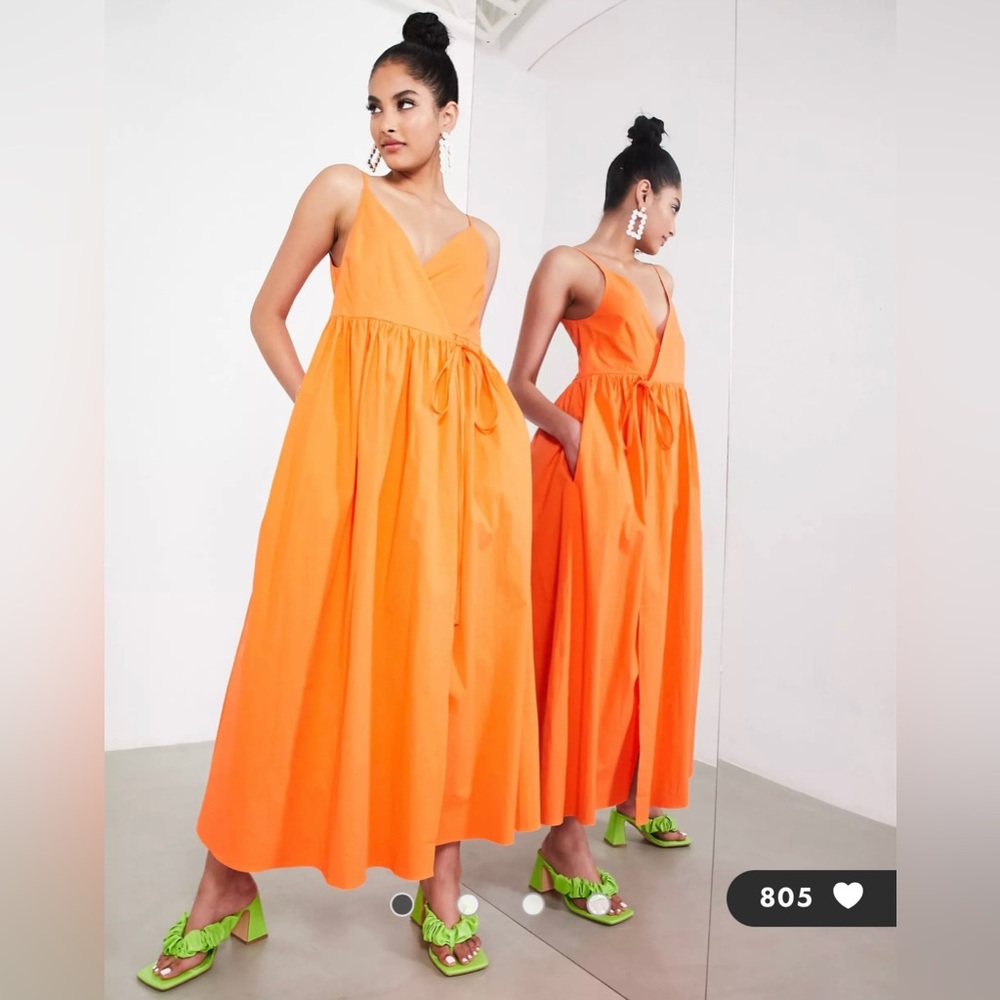 ASOS wrap smock cami midi sundress